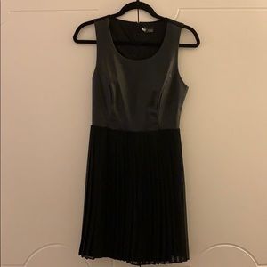 Sparkle & Fade Vegan Leather Pleated Dress, size 4